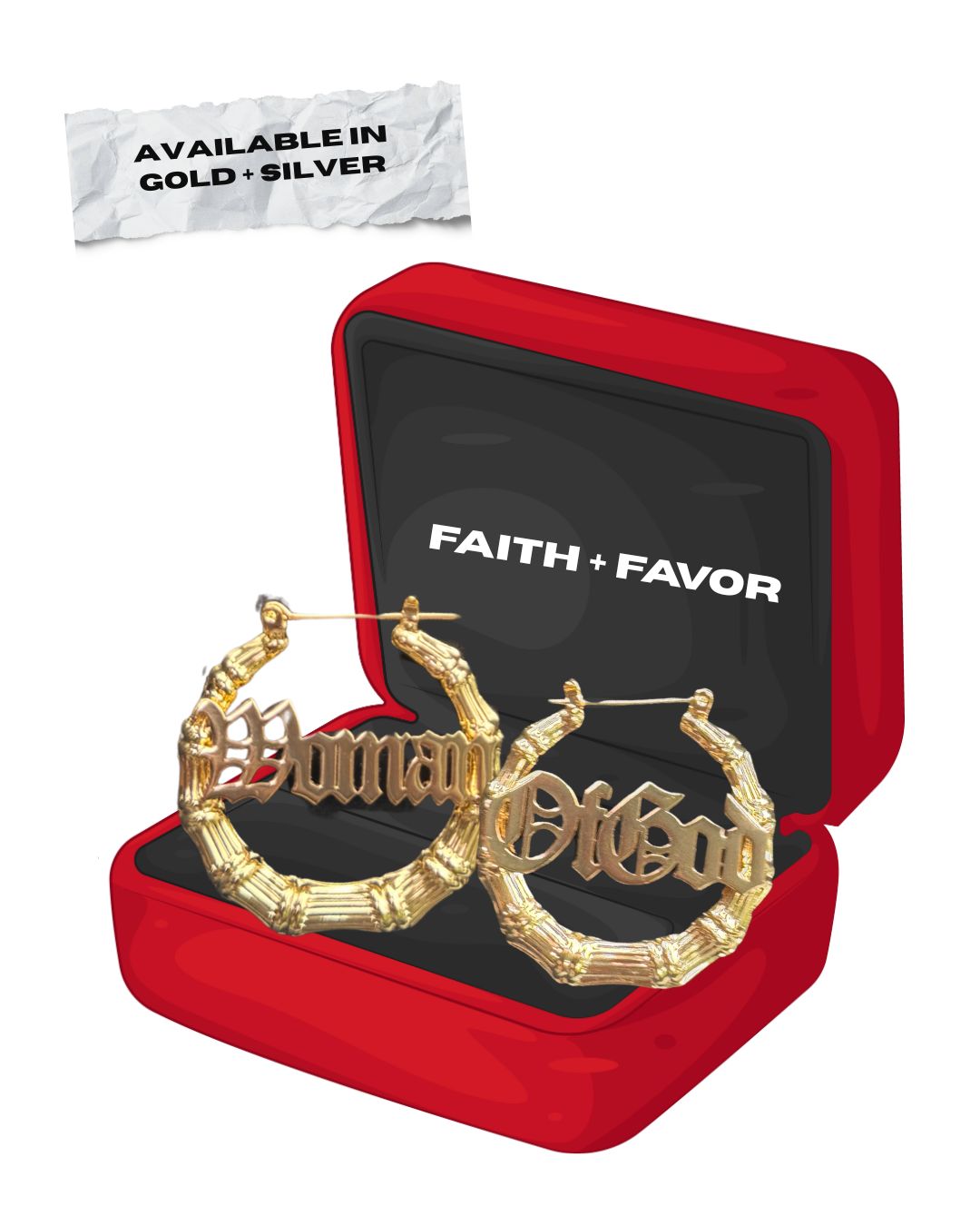 "WOG" Bamboo Hoop Earrings