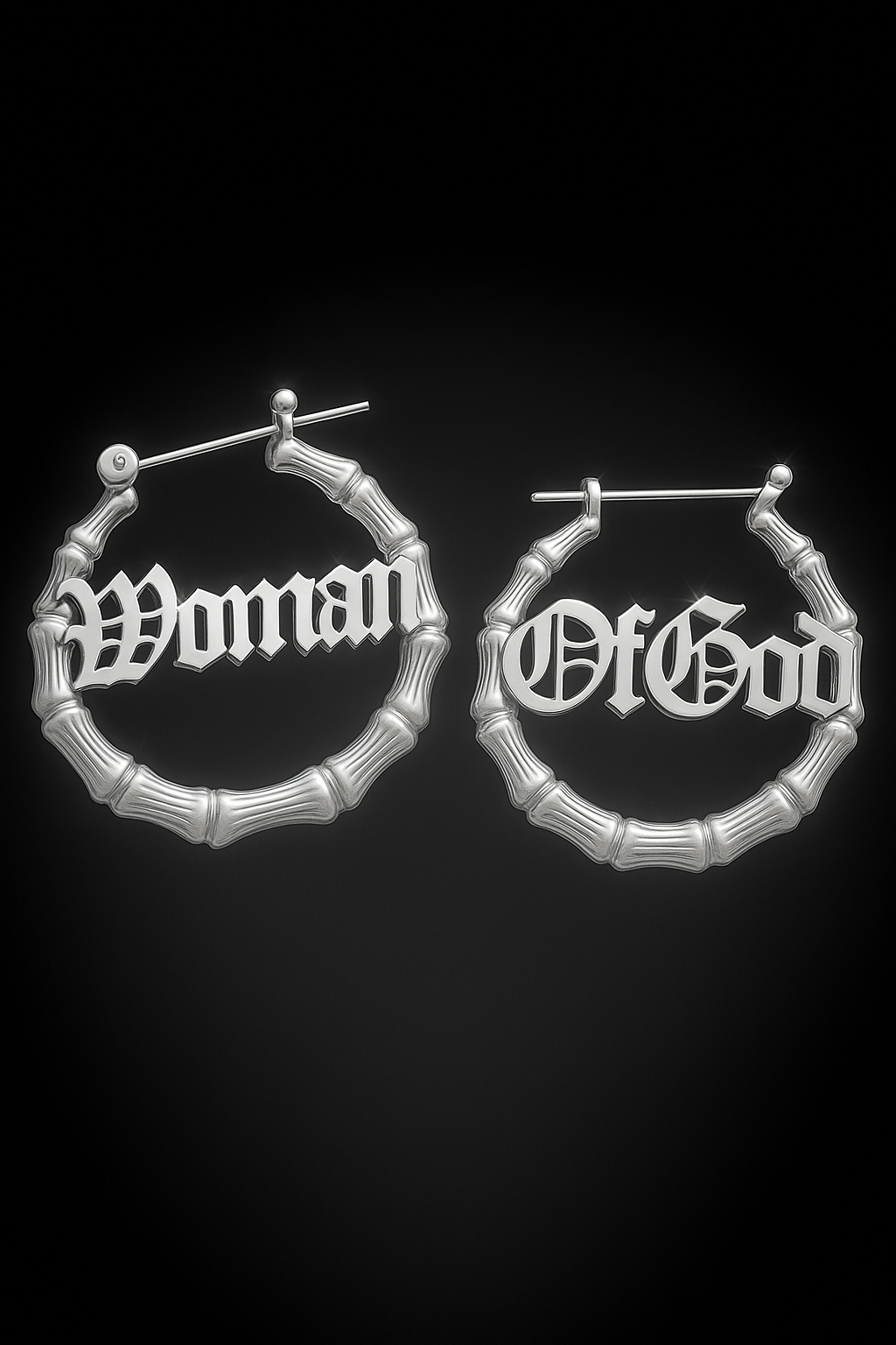 "WOG" Bamboo Hoop Earrings