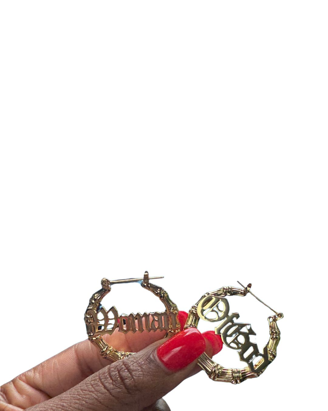 "WOG" Bamboo Hoop Earrings