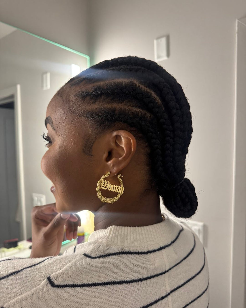 "WOG" Bamboo Hoop Earrings