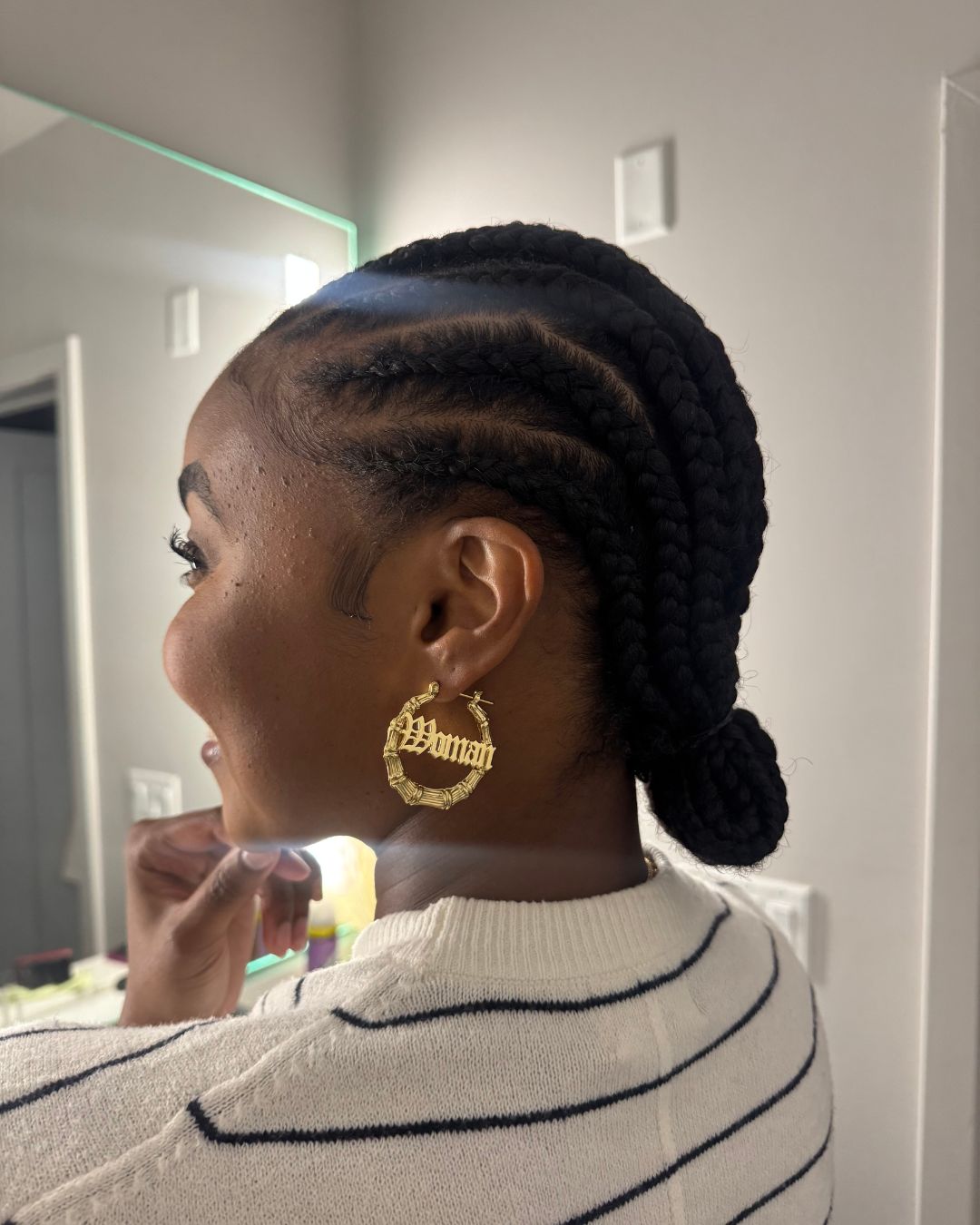 "WOG" Bamboo Hoop Earrings