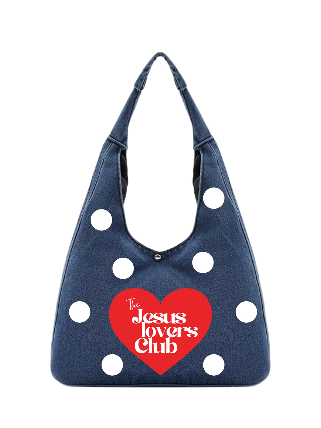 The Jesus Lovers Club Denim Hobo Bag