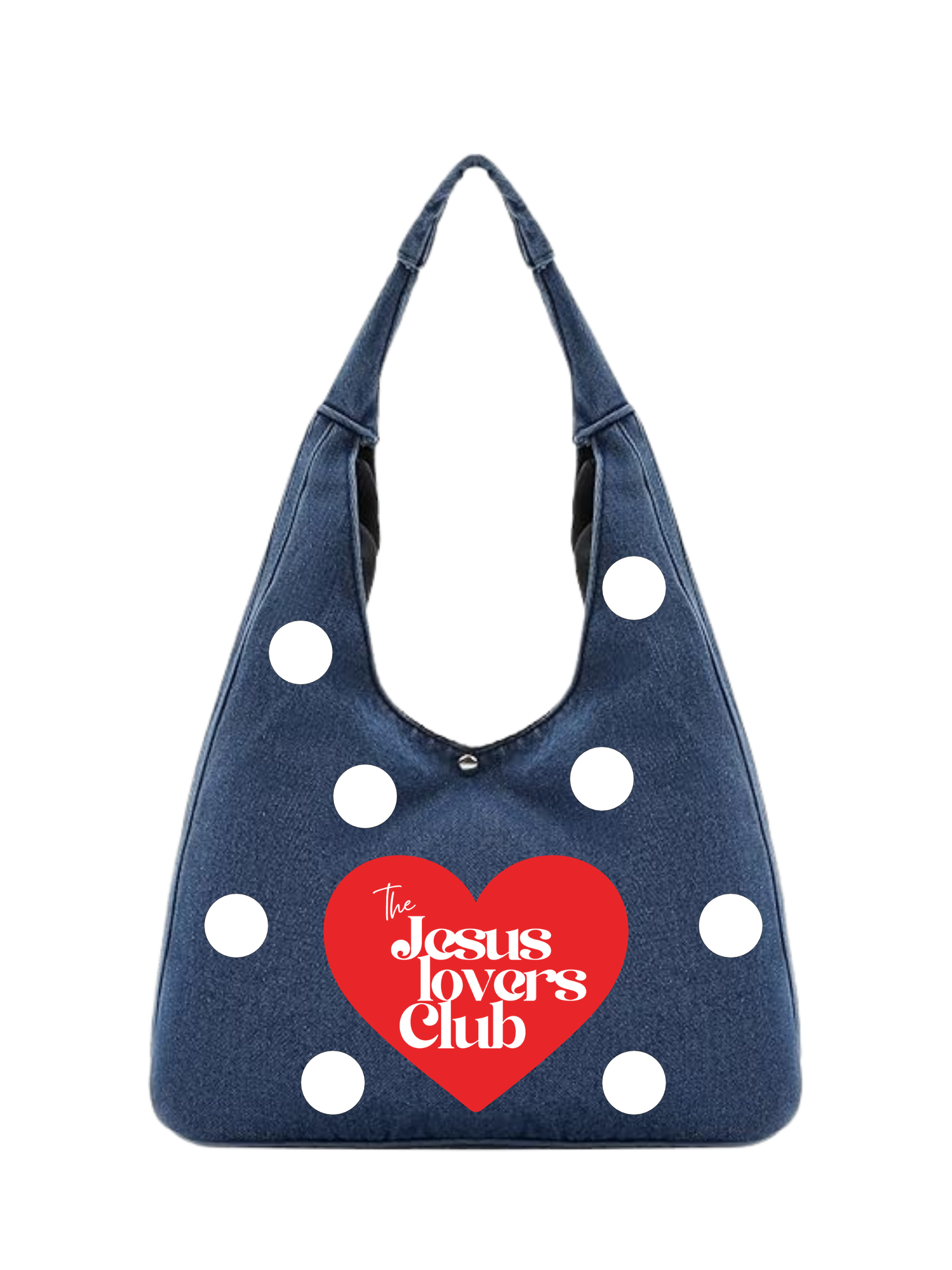 The Jesus Lovers Club Denim Hobo Bag