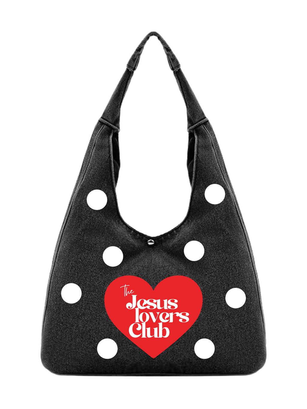 The Jesus Lovers Club Denim Hobo Bag