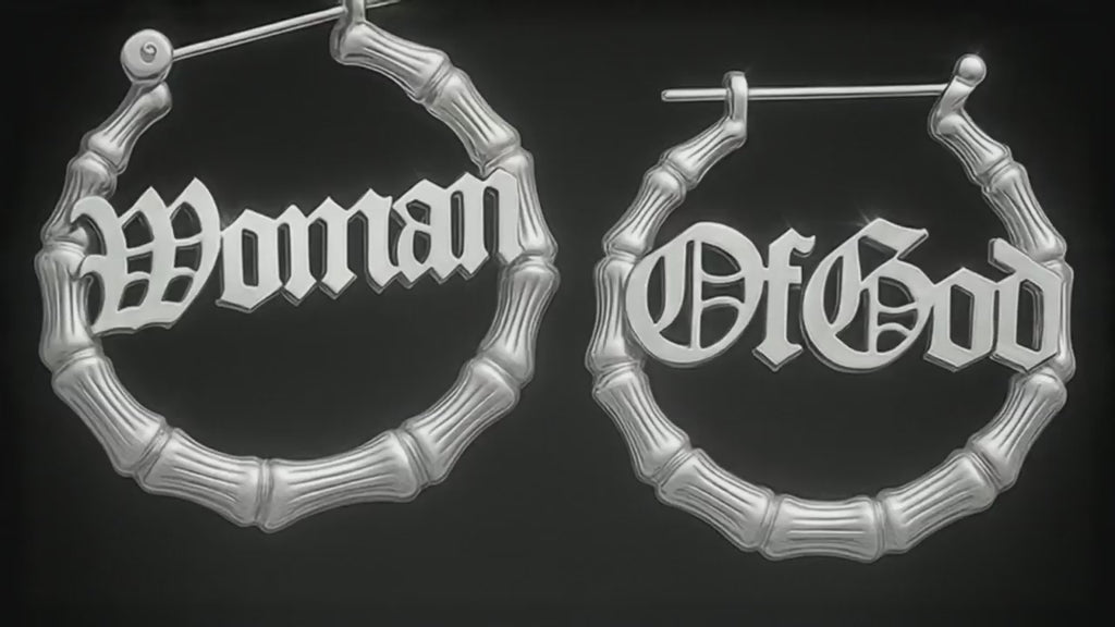 "WOG" Bamboo Hoop Earrings