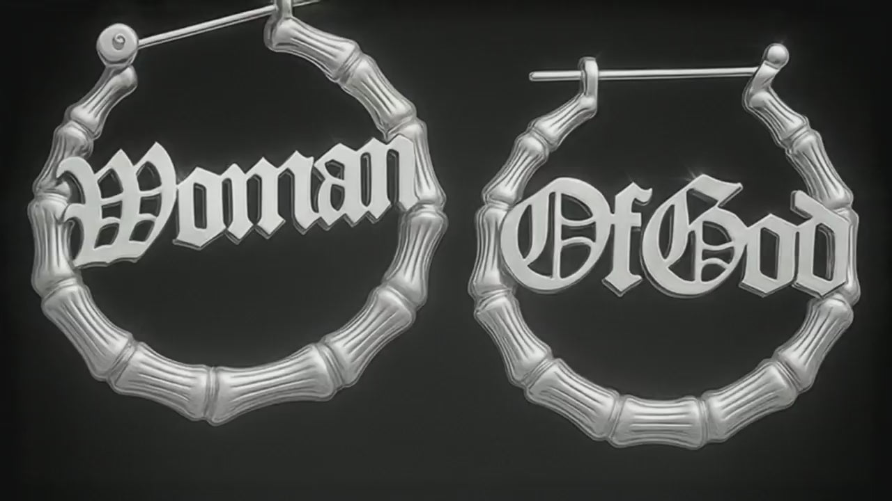 "WOG" Bamboo Hoop Earrings